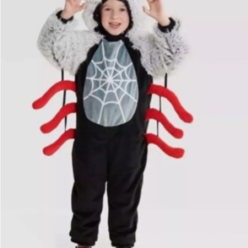 Red and Black Spider Halloween Costume with Web‎ Details